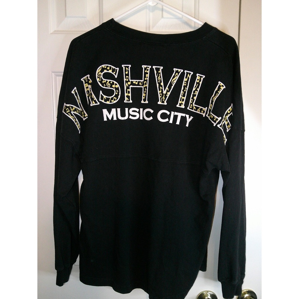 Spirit Nashville Music City Graphic Sweatshirt Pullover Top Black Small